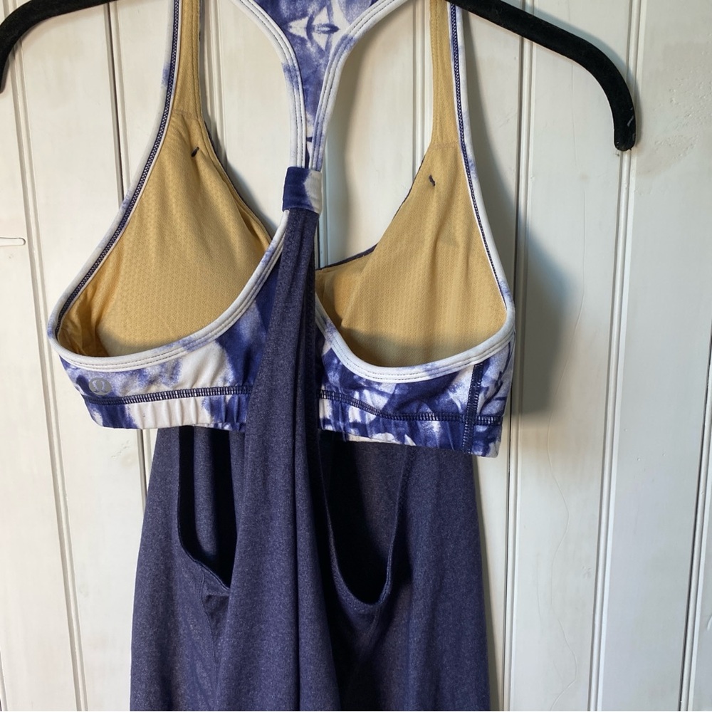 Lululemon Women's Practice Freely Tank Top Size 6 Heathered Deep Indigo - Picture 4 of 8